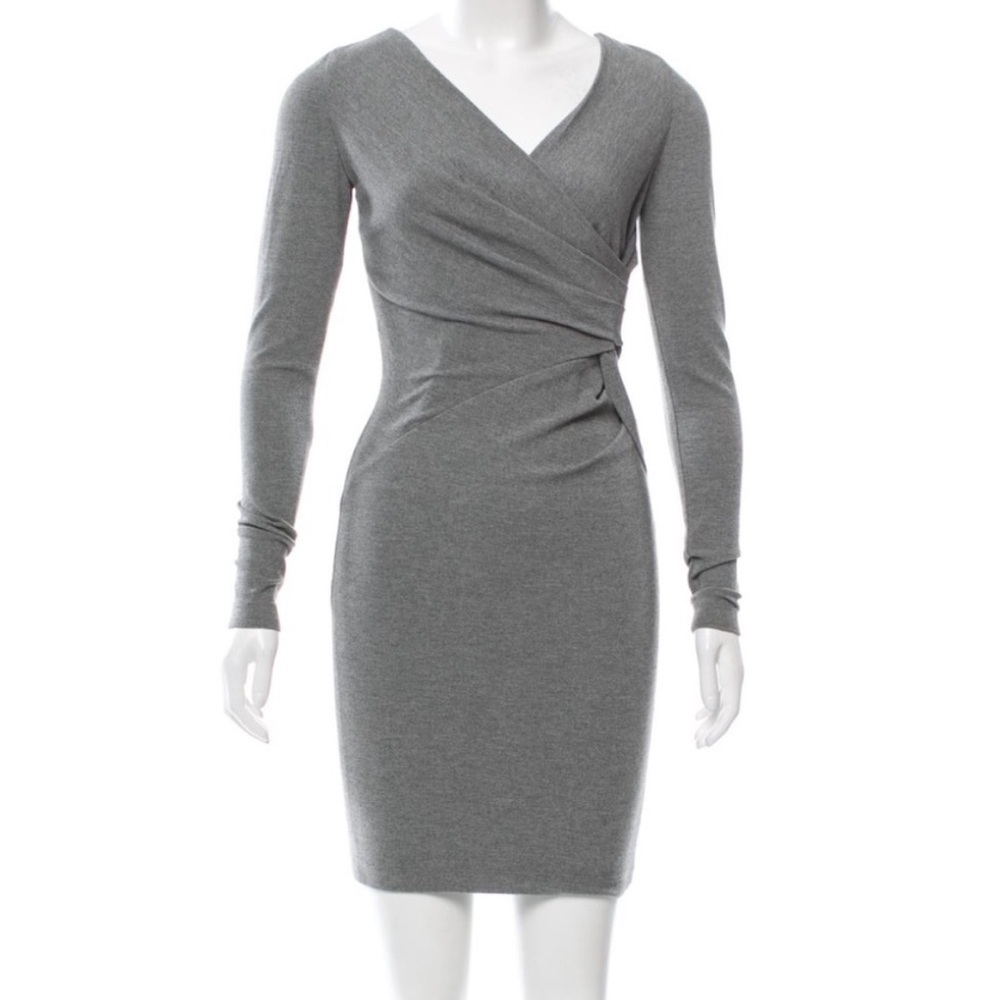 Robert Rodriguez Long Sleeve Gathered Waist Gray Dress.Pre-Owned.
